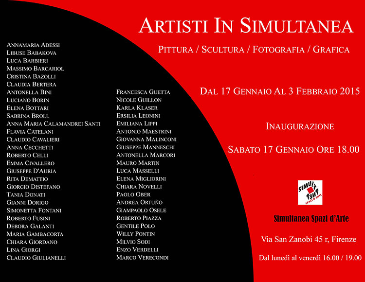 "Artisti in Simultanea 2015" espone Claudio Cavalieri