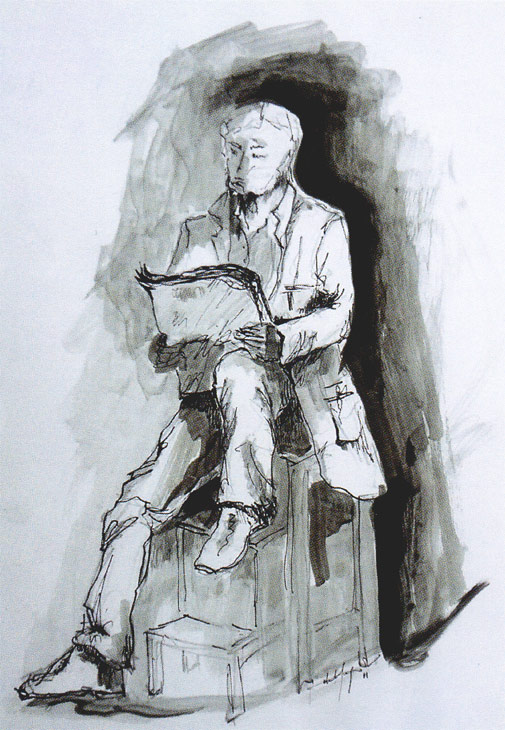 "In lettura" opera dell'artista Sergio Colombo