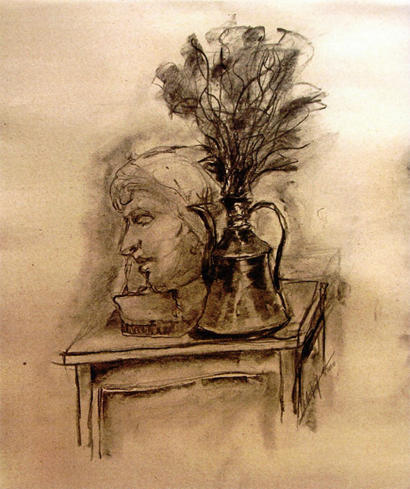 "Natura morta con vaso di fiori" opera dell'artista Sergio Colombo