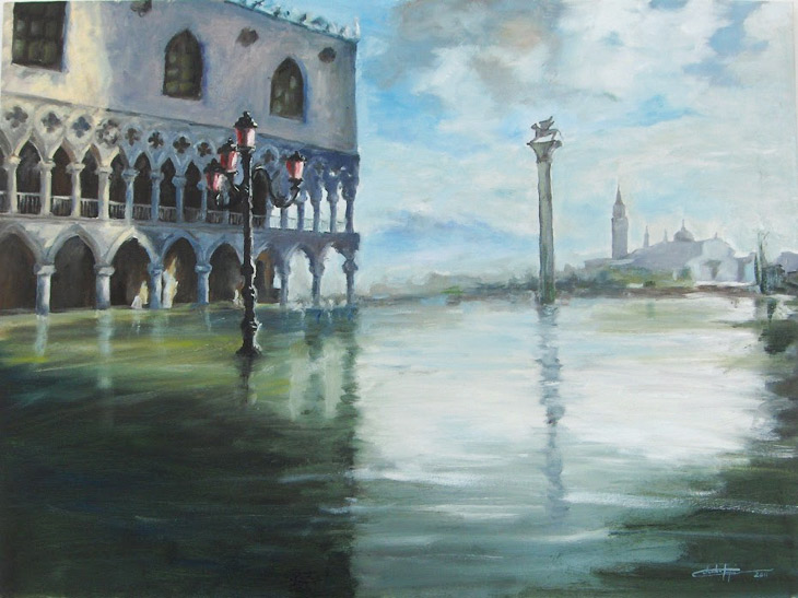 "Acqua alta" opera dell'artista Sergio Colombo