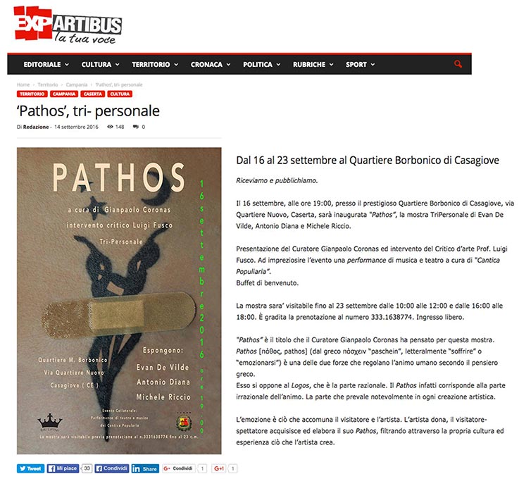 "Pathos" espone Antonio Diana