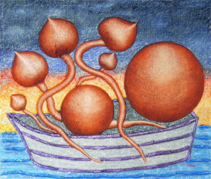 "Sulla stessa barca" opera realizzata dall'artista Diana Antonio