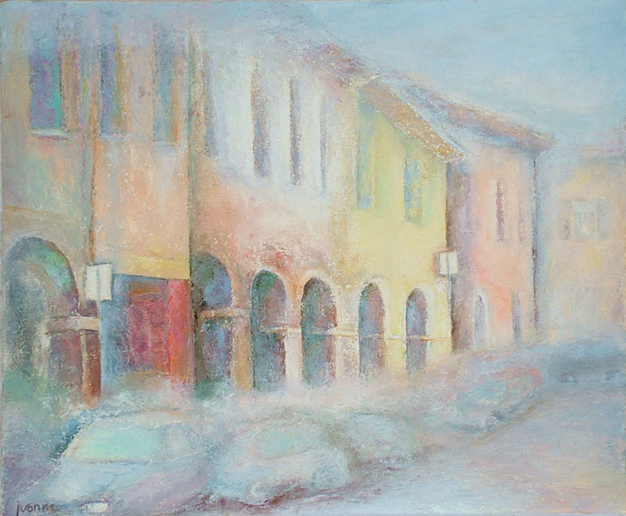 "Atmosfera di paese" opera realizzata dall'artista Jvonne