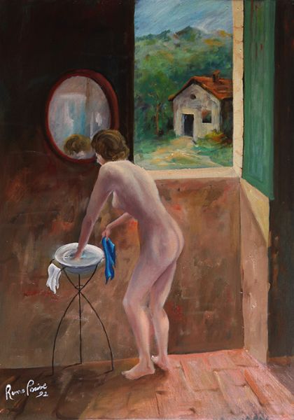 "Nudo in campagna - impressionismo moderno" opera realizzata dall'artista Remo Parise