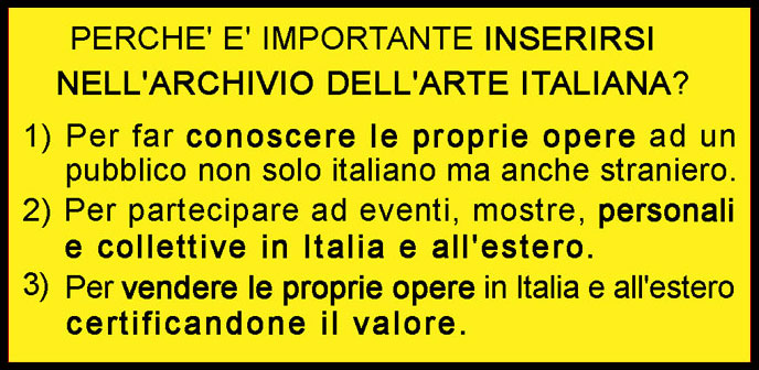 Perché è importante inserirsi nell'Archivio Monografico dell'Arte Italiana