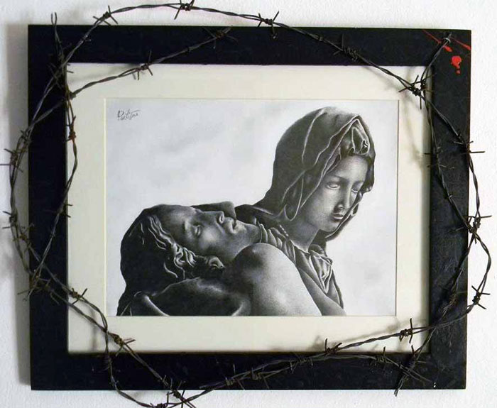 "La Pietà" opera dell'artista Poetisma (Manuel Vertemara)