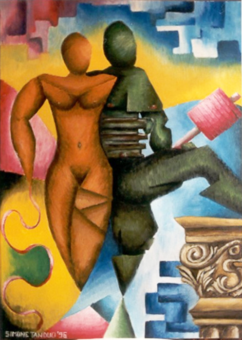 "Nudi" opera dell'artista Simone Tanduo
