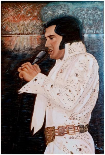 Elvis Presley con fuochi d'artificio di Pascut .