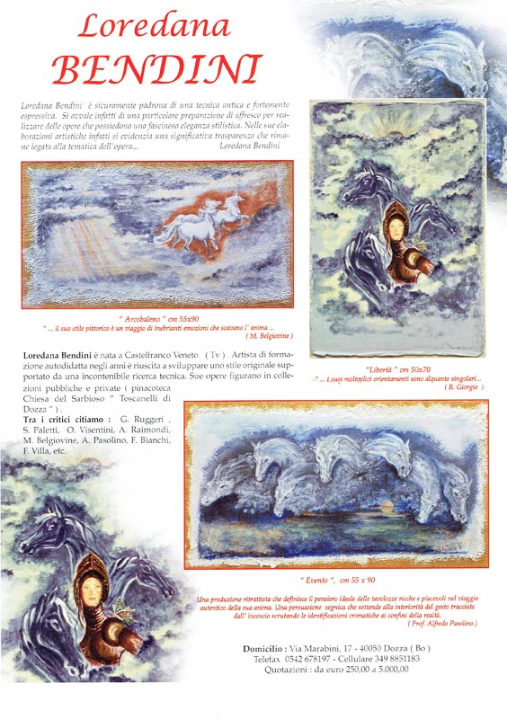 Pubblicazione su riviste ed annuari d'arte, artista LOREDANA BENDINI