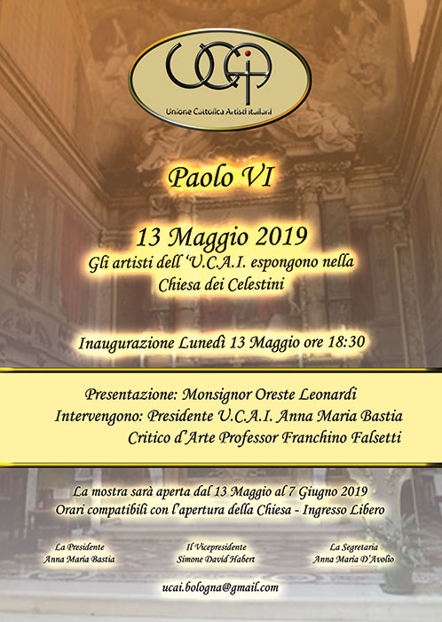 L’artista Simona Braiato espone le sue opere alla mostra per la giornata UCAI (UNIONE CATTOLICA ARTISTI ITALIANI), “PAOLO VI IL PAPA CHE HA SAPUTO LEGGERE I SEGNI DEL TEMPO”
