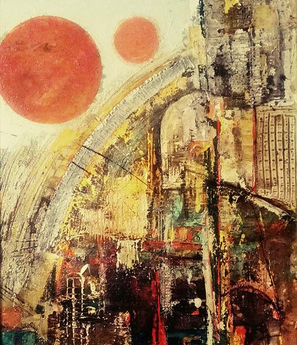 "Due soli" opera realizzata dall'artista Luigi Buso