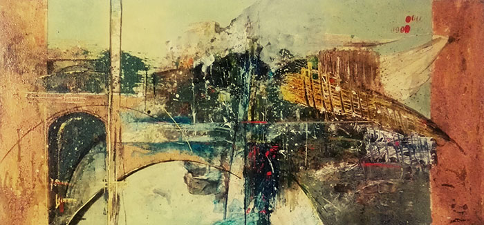 "Due soli" opera realizzata dall'artista Luigi Buso