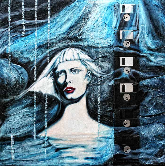 "The dark world" opera realizzata dalla pittrice Nunzia Ciccarelli
