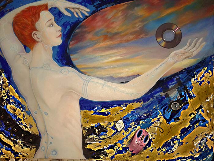 "Explosion" opera realizzata dalla pittrice Nunzia Ciccarelli