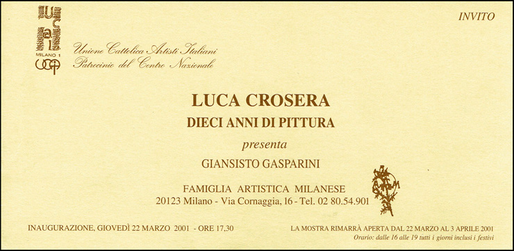 L'artista Luca Crosera espone le sue opere a Milano