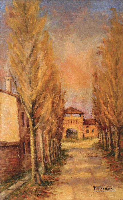 "Ferrara, colori d’autunno in via Piopponi" opera dell'artista PAOLO FABBRI