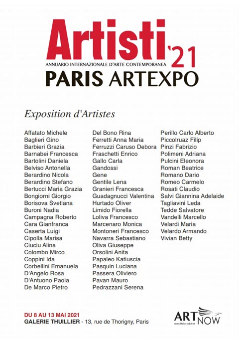 PARIS ARTEXPO presente con un'opera l'artista PAOLA D'ANTUONO (presto le opere dell'artista saranno catalogate e pubblicate nell'Archivio Monografico dell'Arte Italiana). Curatrice e critica d’arte Dott.ssa Leonarda Zappulla. PARIGI - Galleria Thuiller (13, Rue de Thorigny) 08/13 maggio 2021