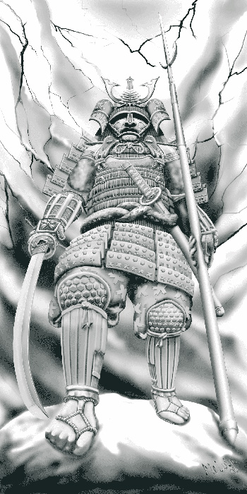 "Samurai 6" samurai di pietra, ti vede, ti ascolta ... - opera realizzata dall'artista Melugi