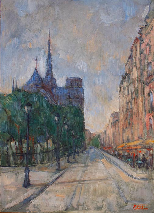 "Omaggio a Notre Dame" opera realizzata dall'artista Tullio Petteni