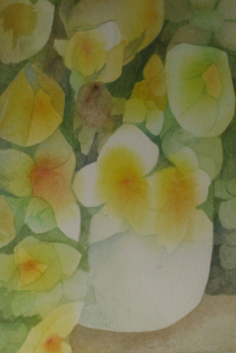 "Cascata di fiori in giallo" opera dell'artista Maria Christina Pisignano