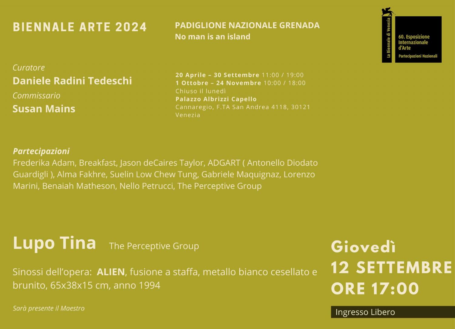 L'artista TINA LUPO