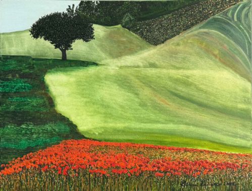 Paesaggio con papaveri
