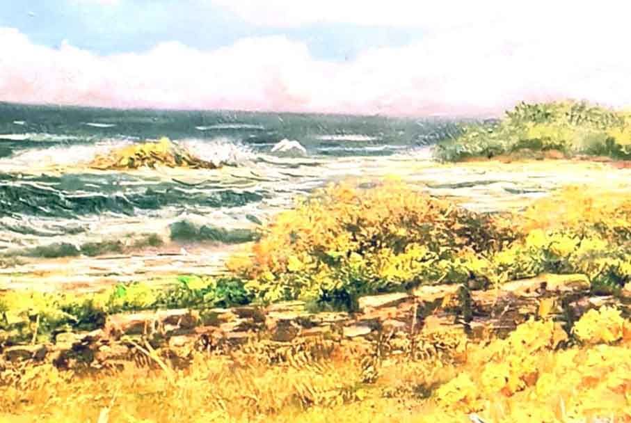 Fiori gialli sul mare