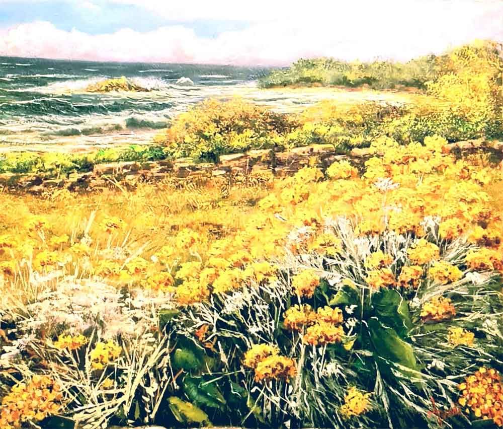 Fiori gialli sul mare