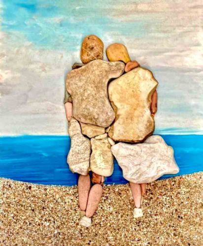 Abbraccio in riva al mare